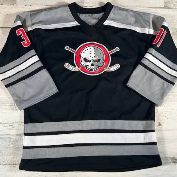 Slasher 31 Youth Small Graphic Black Costume Halloween NHL style Jersey - Picture 5 of 6